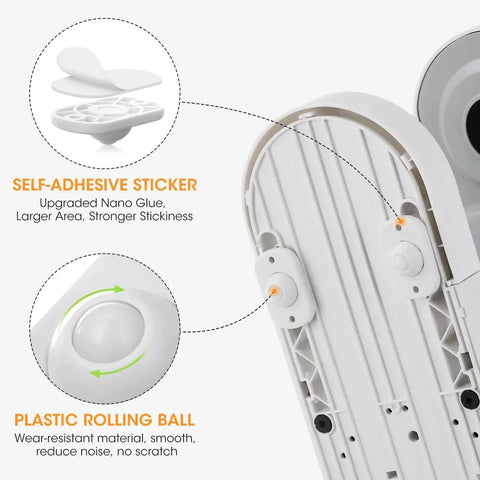 Self Adhesive Caster Wheels For Kitchen Appliances Aieve 8 Pack showing adhesive sticker and plastic rolling ball close-up.