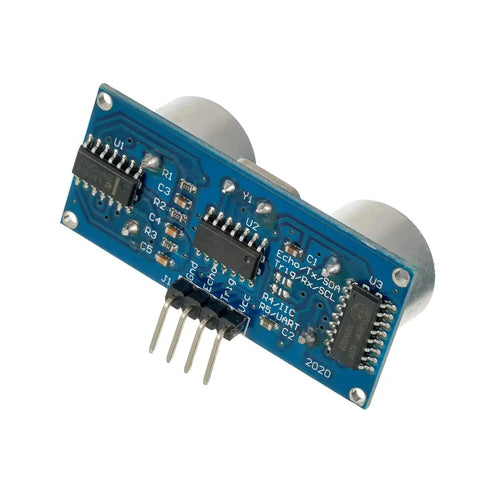 Ultrasonic Distance Sensor Module HC SR04 for Arduino Uno Mega Nano DIY, showing circuit board and sensor components, 5-pack unit