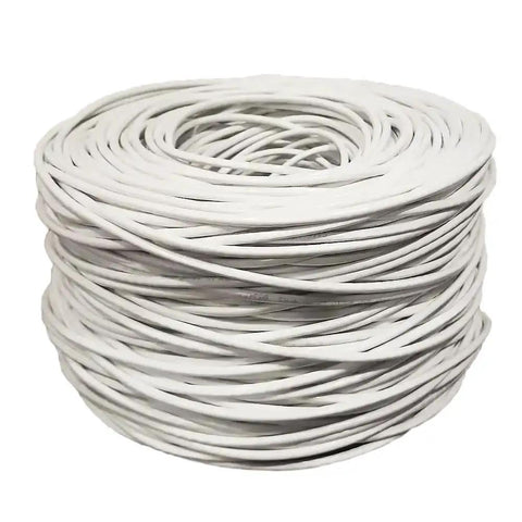 Coiled Cat6 Ethernet Cable 1000ft Bulk White, High Speed 550MHz UTP Cable, 23AWG CCA Conductors for Gigabit Network Use