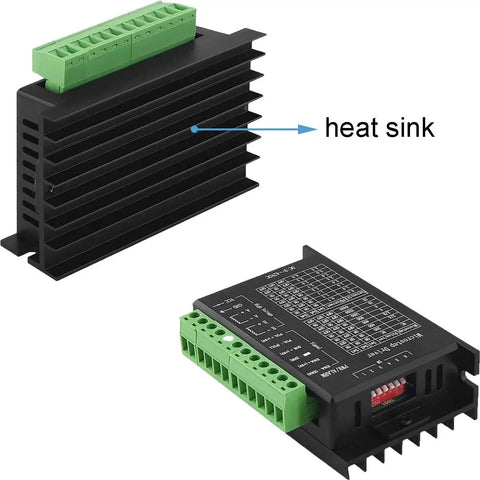2 Pack TB6600 Stepper Motor Driver Controller For CNC Machines 4A 9 To 42V Bipolar Sinusoidal Chopper shown with heat sink