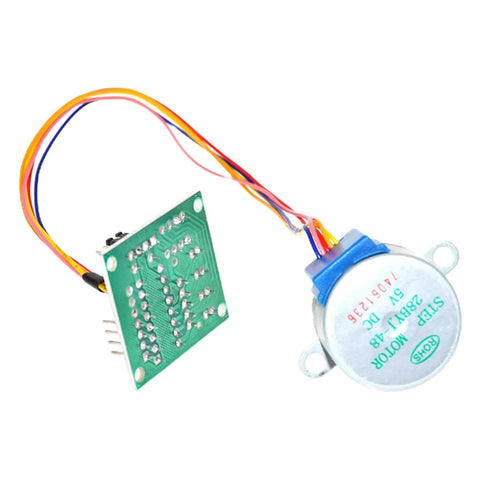 Two 28BYJ-48 ULN2003 5V stepper motors with driver board and multicolor wires