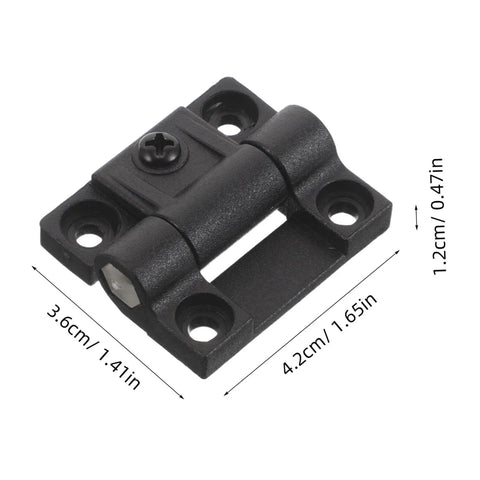 Adjustable Plastic Cabinet Hinges With Torque Friction Folding Support for Kitchen Bathroom and Office, 4.2cm size shown.