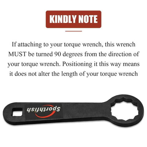 Rear Axle 36mm Wrench For Bike And Motorcycle Maintenance Heavy Duty Hand Tool with instructions on proper torque wrench use.