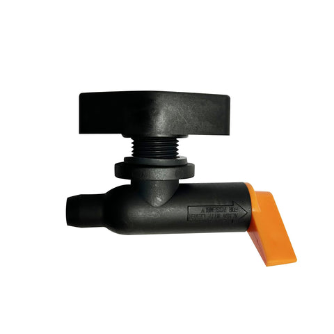 DEF CCX1000V cartridge filter manual air relief valve, black body with threaded stem and orange lever.