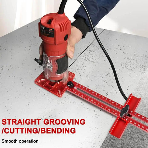 Woodworker using 4 In 1 Router Milling Groove Bracket And Circle Cutting Jig Made Of Durable Aluminum Alloy on table saw