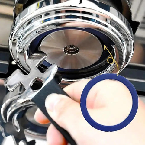 Installation of Blue Silicone Group Gasket For La Marzocco Espresso Machines Grouphead Replacement Part High Temp Seal
