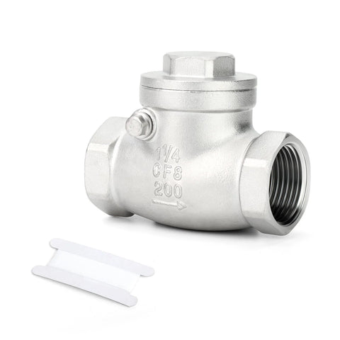 TAISHER 1-1/4 in NPT female swing check valve, 304 stainless steel, backflow prevention, Amazon