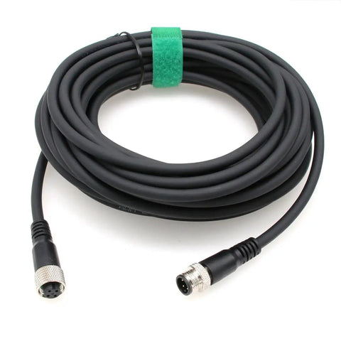 M12 A Coded 4 Pin Sensor Actuator Extension Cable with Male and Female Waterproof Aviation Connector Heavy Duty 3m