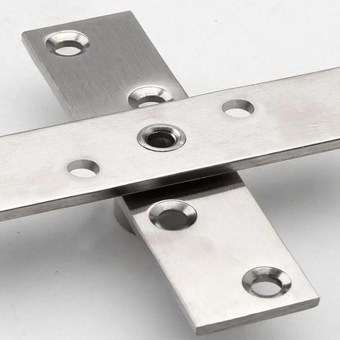 Heavy Duty Hidden Door Pivot Hinge Set 360 Degree Rotation Stainless Steel Center Shaft Hinges with Screws Two Pieces Concealed