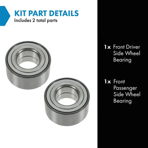 Front Wheel Bearing Set For 2002-2007 Mitsubishi Lancer And 2003-2006 Outlander, Includes Driver Side And Passenger Side Bearings, Direct Fit Replacement, OE Quality, Easy Install, DIY Friendly.