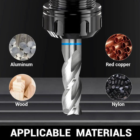 Go To Three Flute Carbide End Mill For Aluminum And Copper, Three Quarter Inch Diameter, Four Inch OAL, CNC Mills and Routers