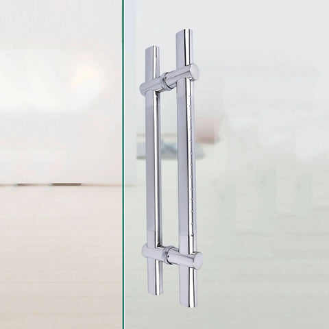 Stainless Steel Sliding Door Handle for Glass and Shower Doors, Durable No Fingerprint Grip, Adjustable Mount Spacing