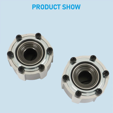 Set Of 2 Wheel Manual Locking Hubs 28 Spline Replacement For Nissan D21 Frontier Pathfinder Titan Xterra Pickup 1990 To 2004 Fits Base SE XE 1990 1994 1998 2004 Models top view