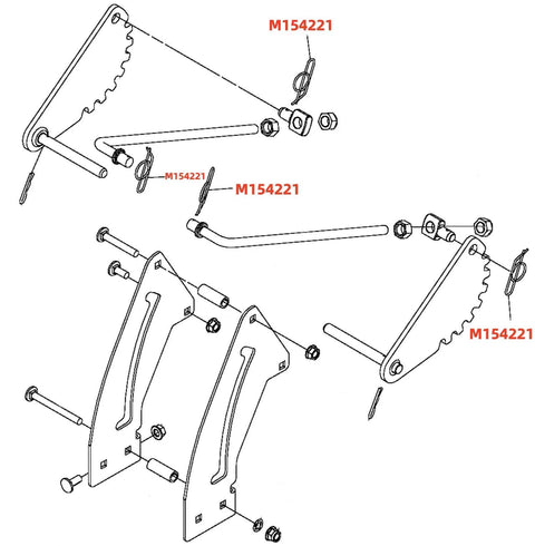 Diagram showing Heavy Duty Spring Locking Cotter Pin Replacement For John Deere Tractors And Equipment Built To Last Fits D100
