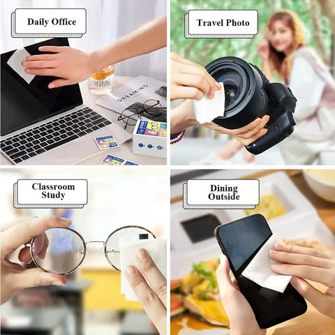 Daily use of lens wipes for glasses, sunglasses, and cameras show versatility of Lens Wipes For Glasses And Sunglasses 300 Count Individually Wrapped.