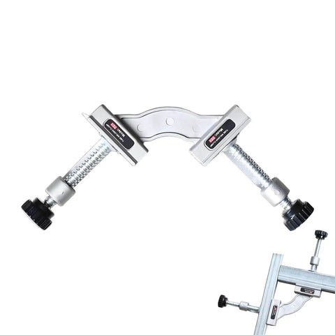 Heavy Duty Stainless Steel Pipe Clamp Fixture With 90 Degree Corner Squares Adjustable Magnetic Alignment Tool shown in close-up.