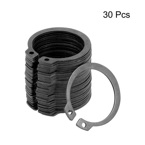 35.5mm External Circlips C Clip Retaining Rings for Shafts Kit in 65Mn Steel, 30 pieces, showing ring stack and single ring detail