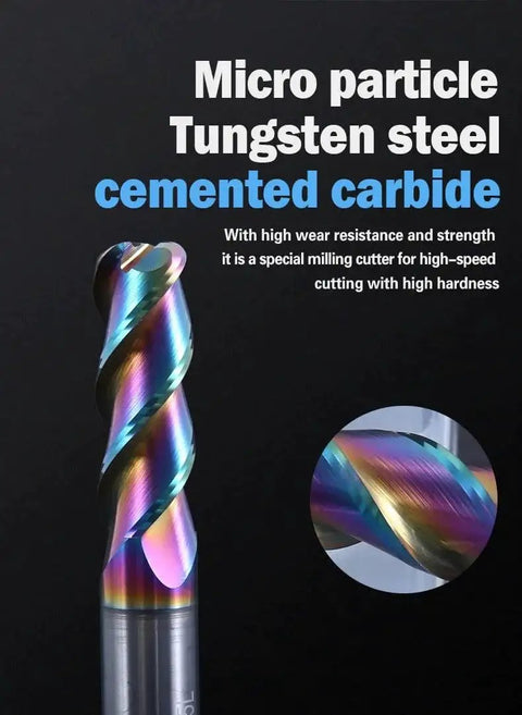 Round Nose Milling Cutter For CNC Machines, Metal Corner Radius End Mill Bullnose Cutter, Tungsten Carbide Steel Router Tool
