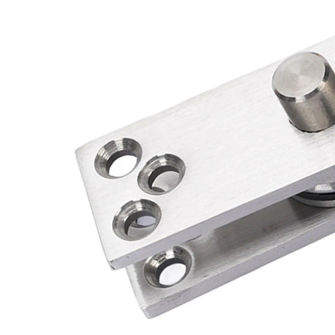 Close-up of Concealed Stainless Steel Pivot Door Hinge For Wood Doors And Hidden Bookcases Heavy Duty 360 Degree Rotation With Ball Bearing System