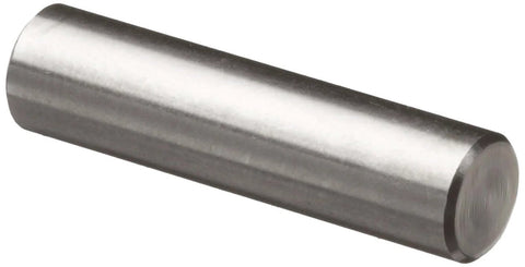316 Stainless Steel Dowel Pin one quarter inch diameter, three quarter inch length, chamfered ends for precise alignment and secure fastening
