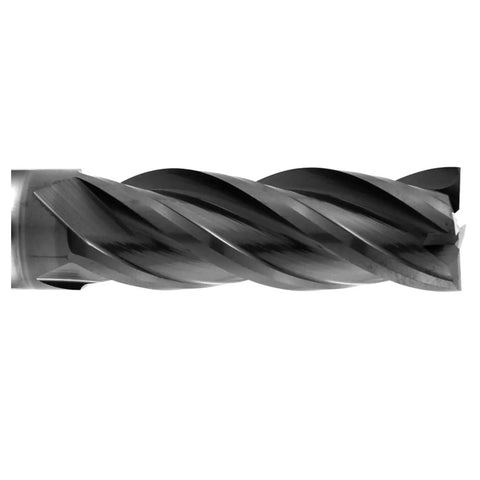 Micrograin Carbide Square End Mill Set By Speed Tiger With Four Flute Bits 3/8 Inch 5 Pieces 4T AlTiBN Coated, side view
