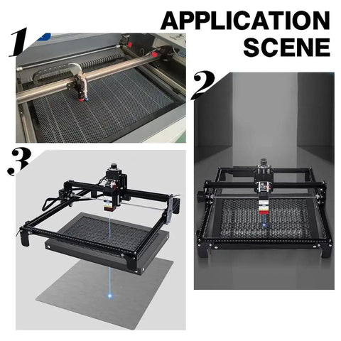 Honeycomb Working Table For Laser Engravers 11.8x7.8x0.8in iron surface shown installed in laser cutter setup with vent design.
