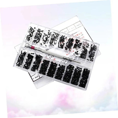 Two Pack 18 18 Specification Screw Set Miniature Flat Head Screws For Laptop Repair DIY Projects in storage box