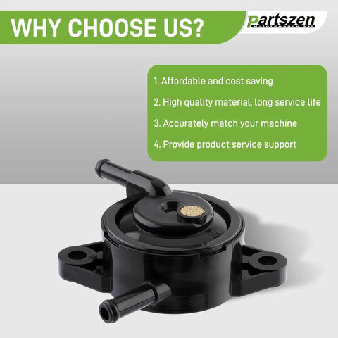 Fuel Pump Replacement Fits FR FS FX Series Engines Including FR541V FR600V FR651V FR691V FR730V FS481V FS541V FS600V FS651V FS691V FS730V With Fuel Filter Clamps And Easy Install Kit front view with features listed