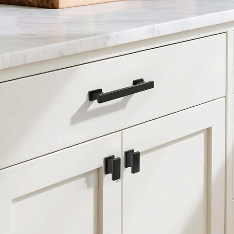 Six Pack Matte Black Solid Cabinet Knobs For Kitchen Cabinets Cupboards Drawers And Dressers Built To Last Zinc Alloy Hardware