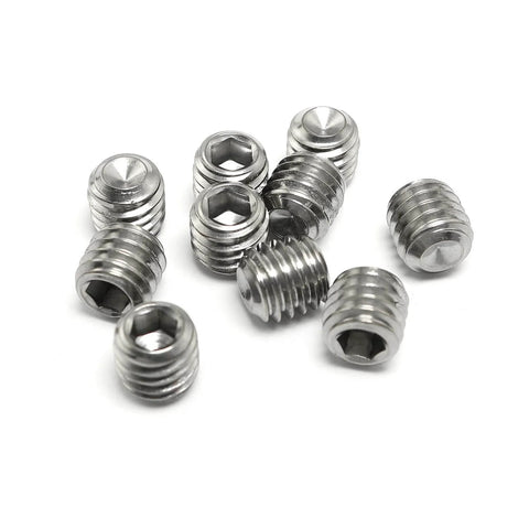 10 Pack 3/8-16 Stainless Steel Cup Point Socket Set Screws Full Thread Hex Drive 304 Grade Rust Resistant Flat Point Grub Screws