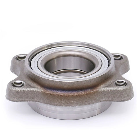 Front view of Premium Wheel Bearing And Hub Assembly For Front Axle Of Audi A4 Quattro And A6 Quattro Plus Rear Hub For S4 S6 S8 Quattro Models From 2000 To 2009 Replacement Part That Fits Like A Glove