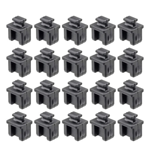SFP silicone port covers, anti-dust, black, 0.55 x 0.47 x 0.67 in, 20-pack