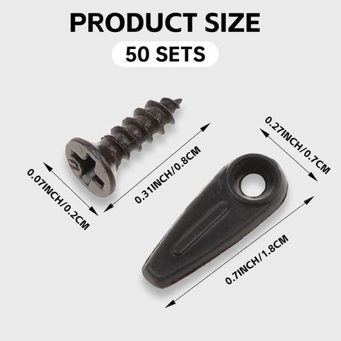 50 Pcs Picture Frame Backing Clips With Screws Black Turn Button Hardware For Hanging Photos Artwork Gift Boxes And Decoration Boxes Easy Install Durable Plastic Frame Fasteners 18mm Long 7mm Wide 8mm Screws