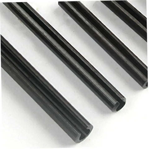 Close-up of Roll Pins Assortment Kit Slotted Hollow Dowel Pins 450 Pcs with black oxide finish for auto mechanical workshop repairs.