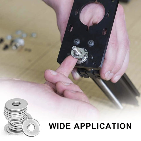 M4 stainless steel flat washers, 100 pcs, 12mm outer diameter, 1mm thick for mechanical fasteners