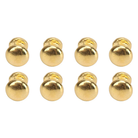 8pcs Miniature Round Head Pull Handles Set for Dollhouse Cabinets and Drawers, 1:12 Scale Metal Knob Hardware in Gold Tone