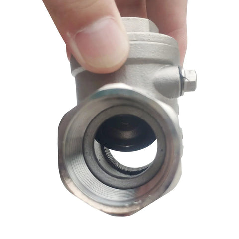 1-inch NPT swing check valve, female threaded, stainless steel SS316 (CF8M), 200 PSI WOG