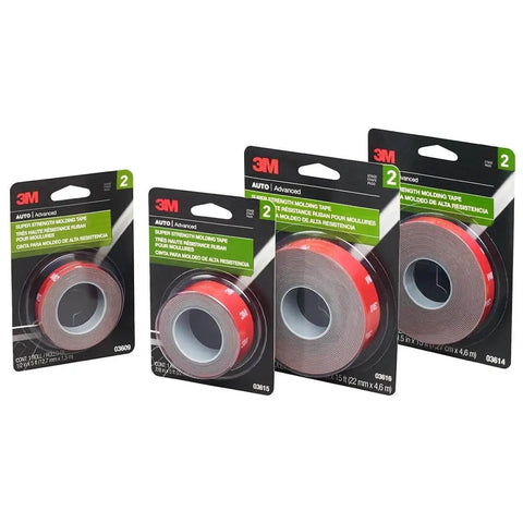 Super-Strength Molding Tape 1/2 in x 15 ft Single Roll High-Strength Double-Sided Automotive Trim Adhesive on display