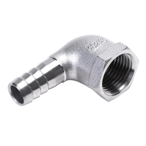 DERNORD 1/2 in hose barb x 1/2 in female NPT stainless steel 90 deg elbow