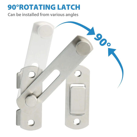 4 Inch Flip Latch Gate Latches Built Tough With SUS304 Stainless Steel Brushed Nickel, 90-Degree Rotating Latch Displayed