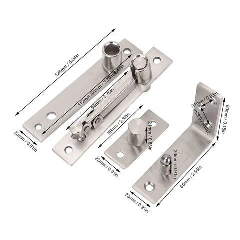 Stainless Steel Concealed Door Pivot Hinge With Adjustable Extension For Wooden Doors And Secret Doors, parts display.