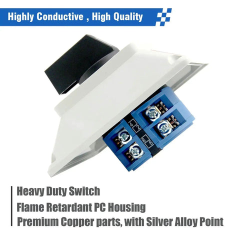 Side view of Three Position Rotary Changeover Switch Kit With Box 660V Two Pole 40A IP65 CE Rated 8 Terminals, flame retardant housing.