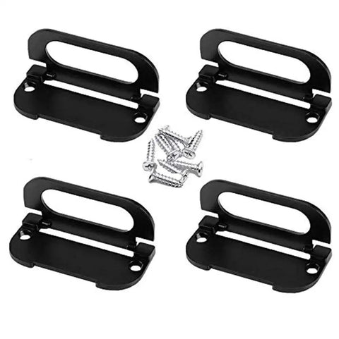 Set of 4 flat black recessed drawer pull handles with mounting screws, 3 inch size, zinc alloy construction, 64 mm center hole spacing.