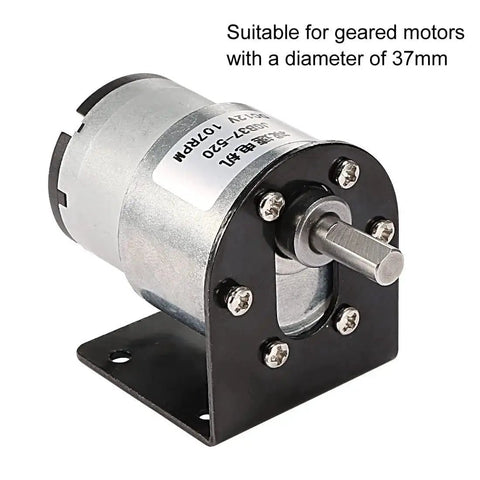 4 Pack 37mm Diameter DC Gear Motor Mounting Brackets Black With Four 6mm Hex Couplings For Small Gear Motors Robots Model Cars