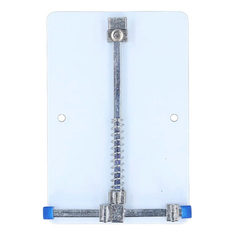 Front view of Heavy Duty Stainless Steel PCB Holder And Fixture Clamp for small circuit boards, showing clamping mechanism.