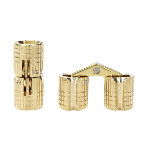 Durable Brass Concealed Barrel Hinges For Hidden Cabinets And Jewelry Boxes 8mm Diameter 180 Degree Opening