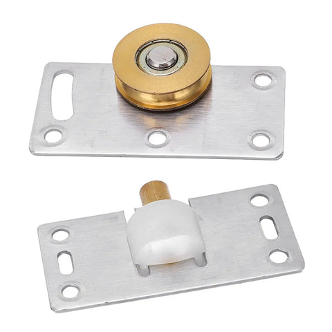 Two Sets 30mm Sliding Door Roller Wheels With Brackets Heavy Duty Stainless Steel Pulley Set for smooth door operation