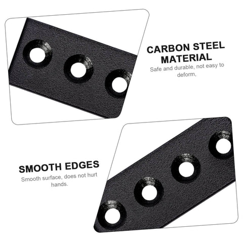 Metal Track Mending Plates For Barn Door Repair Carbon Steel Joint Brackets with smooth edges and visible screw holes.