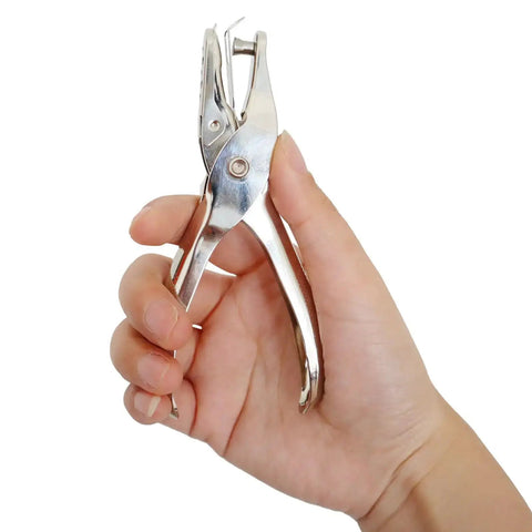 Heavy Duty Handheld Paper Hole Punch For Crafters, Dual Size One Hole Puncher with ergonomic metal grip in hand
