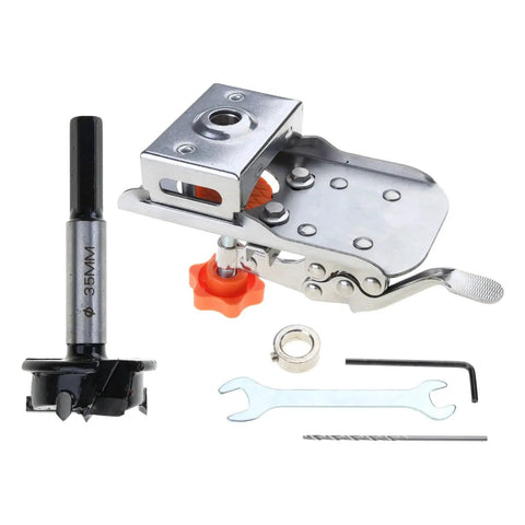 35mm Hinge Boring Hole Opener for Woodworking Drilling Guide Locator with Triangle Edged Hinge Opener Stainless Steel Hole Puncher